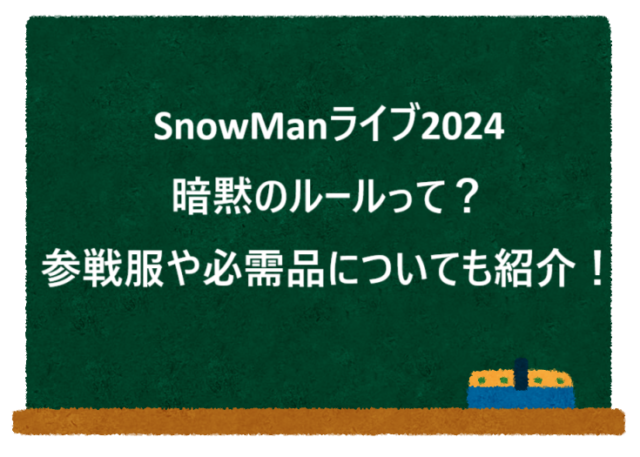 SnowManライブ2024暗黙のルールって？参戦服や必需品についても紹介！